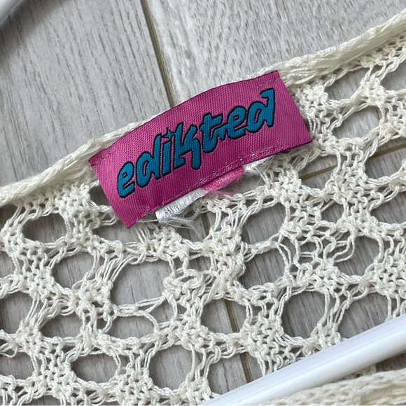 Edikted Crochet Shrug cropped bolero womens Cream (xsmall small) festival party - Picture 4 of 5